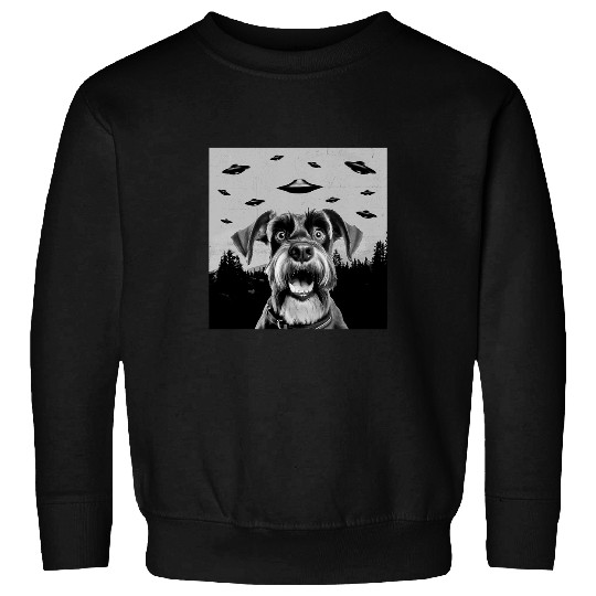 Alien UFO Funny Standard Schnauzer Dog Lover Men Women Kids 1 Sweatshirts