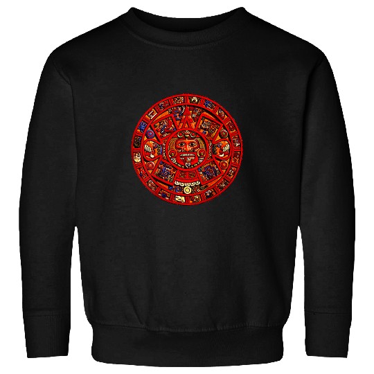 Aztec or Mayan Calendar Design on BACK Maya Men Women Kids Sweatshirts