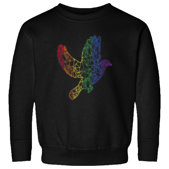 Lacrosse Gift LGBTQ Swallow Bird Rainbow Sweatshirts