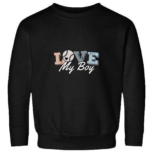 Baseball Mom Love My Boy Retro Funny Casual Letter Print Sweatshirts