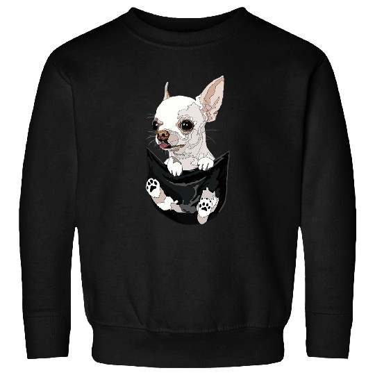 Chihuahua In Pocket Funny White Chihuahua Dog Chiwawa Lover Sweatshirts