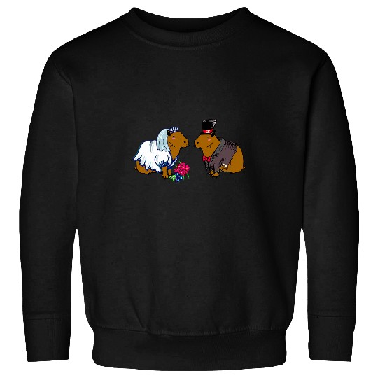 capybaras Bride Groom Wedding Illustration Sweatshirts