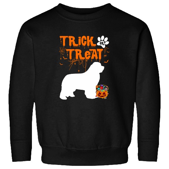 Cute Newfoundland Trick Or Treat Halloween Dog Lover Sweatshirts