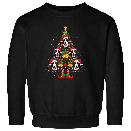 Bull Terrier Christmas Tree Gifts Funny xmass Dog Lover Sweatshirts