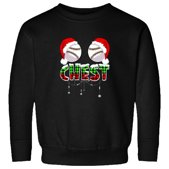 Chest Baseball Softball Chestnuts Couples Funny Christmas Sweatshirts