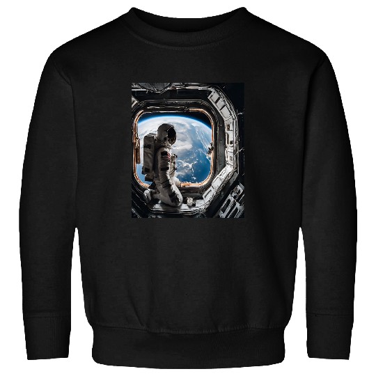 Astronaut Earth Gaze Space Station Sweatshirts