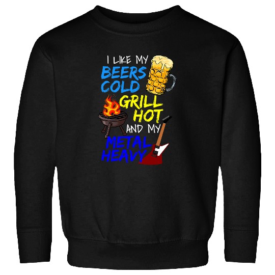 Funny Beer Lover Grillmaster Grilling BBQ Heavy Metal Music Sweatshirts