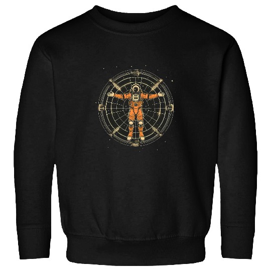 Astronaut Vitruvian Man Funny Leonardo Da Vinci Graphic Sweatshirts