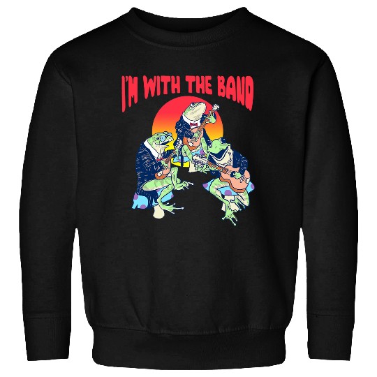 Im With The Band Funny Frogs Guitar Banjo Cute Music 21 Sweatshirts