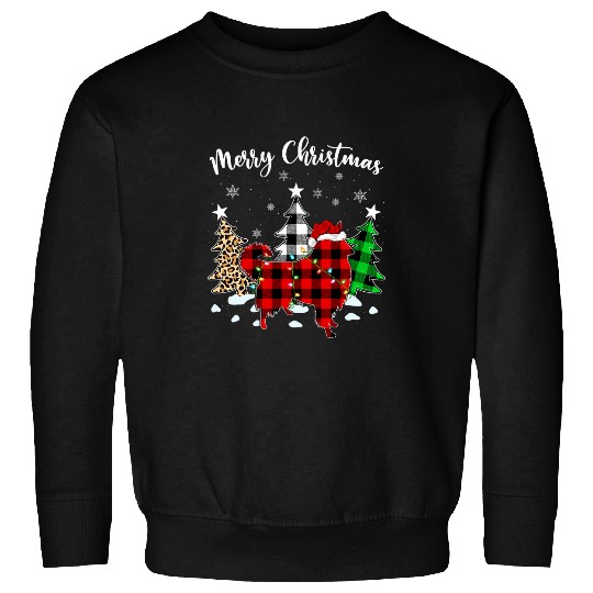 Leopard buffalo plaids Matching Rough Collie Christmas Pajama Sweatshirts