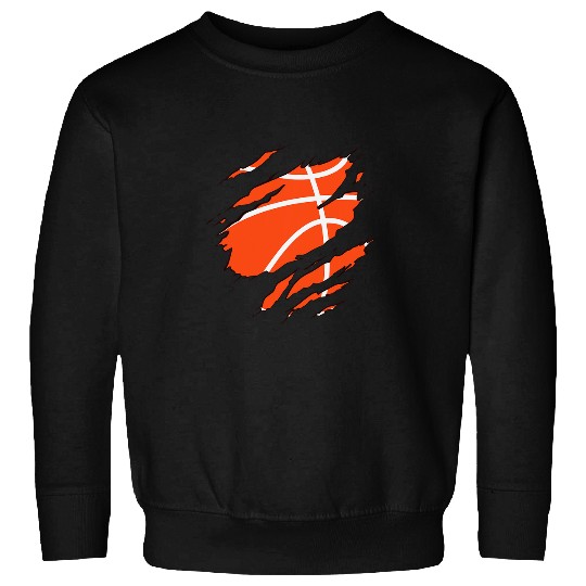 Basketball Shredded Ripped Torn Clawed Coachs Sports Baller Sweatshirts