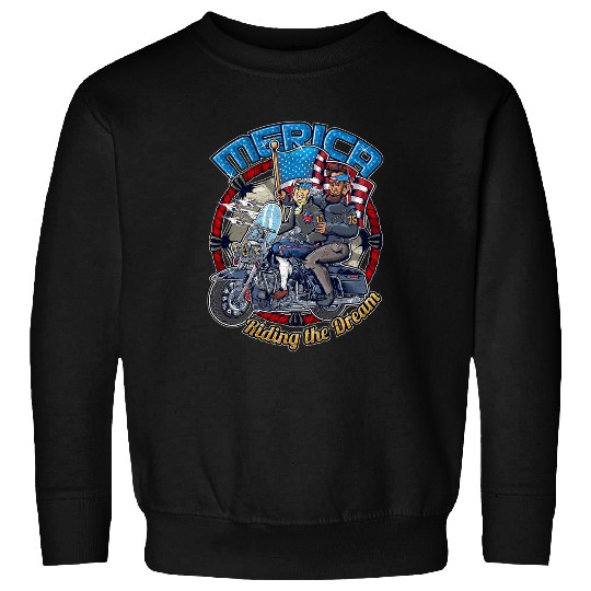 George Washington Abraham Lincoln Patriotic Biker Motorcycle Sweatshirts