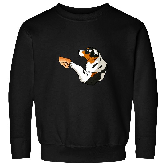 Australian Shepherd fist to human hand Sweatshirts