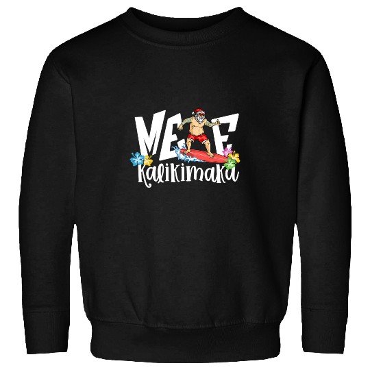 Surf Life Santa Mele Kalikimaka Christmas In Hawaii Surf Beach Sweatshirts