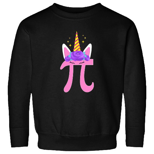 Womens Cute Unicorns Face Pi Day Math Geek Sweatshirts
