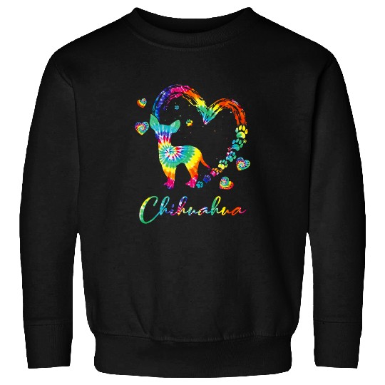 Chihuahua Tie Dye Rainbow Dog Lover Gift Sweatshirts
