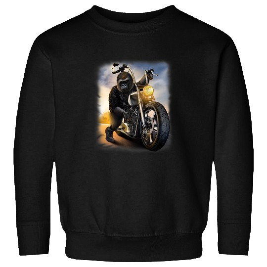 Gorilla Riding Chopper Motorcycle Sweatshirts