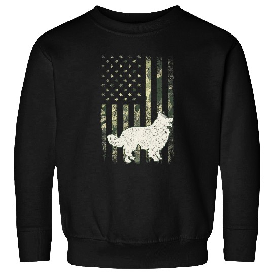 Border Collie Dog Dad Mom Camouflage USA Flag Sweatshirts
