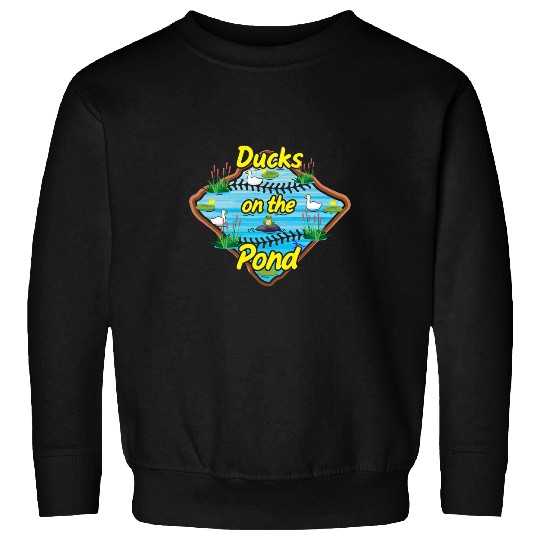 Funny Cute Baseball Saying Ducks on the Pond Softball Mom Sweatshirts
