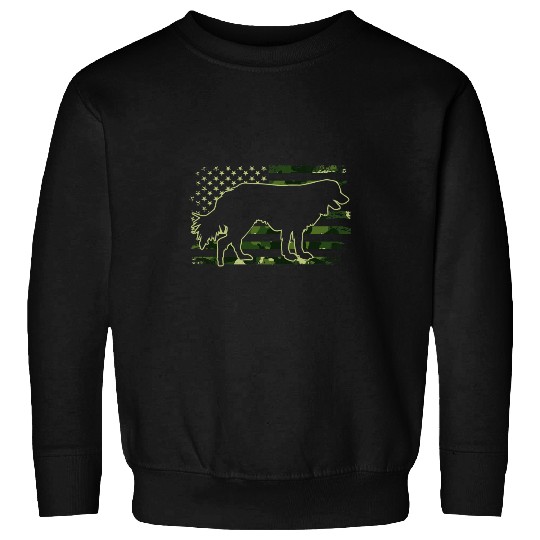Camouflage American Flag Border Collie Gift Dog Pet Owner Sweatshirts