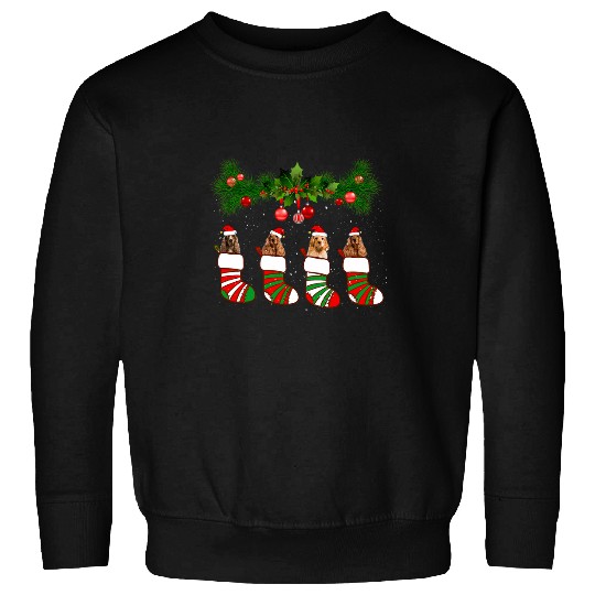 Funny Cocker Spaniel In Socks Christmas Dog Lovers Xmas Sweatshirts