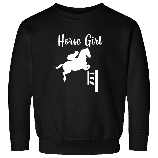 Horse Lover Girl Show Jumping Horseback Riding Equestrian Sweatshirts