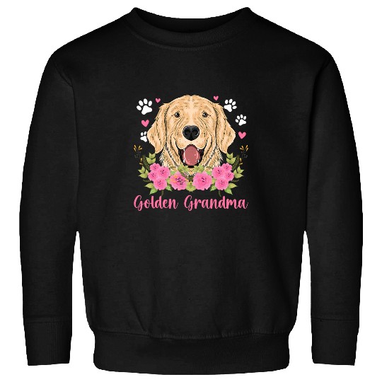 Golden Grandma Flowers Grandma Of A Golden Retriever Grandma Sweatshirts