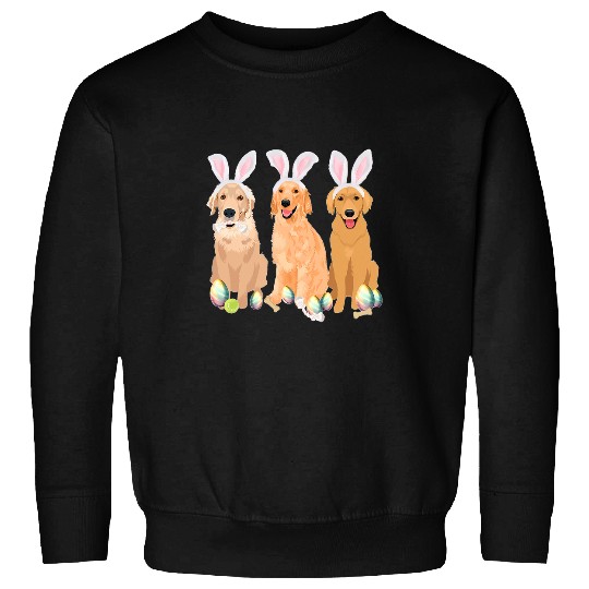 Golden Retriever Dog Bunny Easter Costume Rabbit Easter Day Sweatshirts