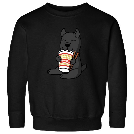 Cane Corso Eating Instant Ramen Noodles Dog Sweatshirts