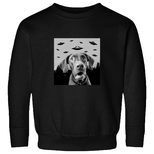 Alien UFO Funny Vizsla Dog Lover Men Women Kids Sweatshirts