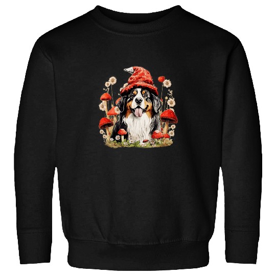 Cottagecore Bernese Mountain Dog Aesthetic Mushroom Hat Sweatshirts