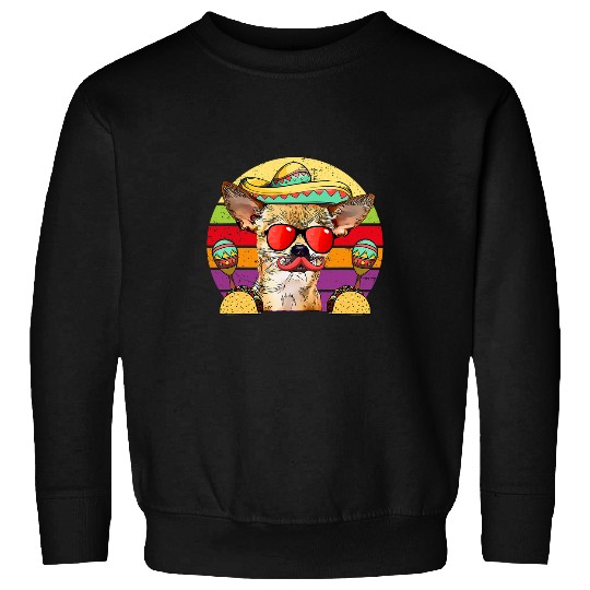 Chihuahua Fiesta Dog Tacos Cinco de Mayo Sweatshirts