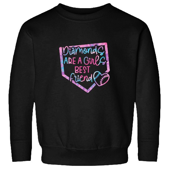 Funny Diamonds Are A Girls bests Friend Baseball Softball Mom Sweatshirts