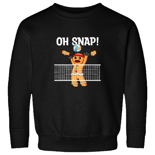 Gingerbread Man Oh Snap Christmas Volleyball Player Blocker Sweatshirts