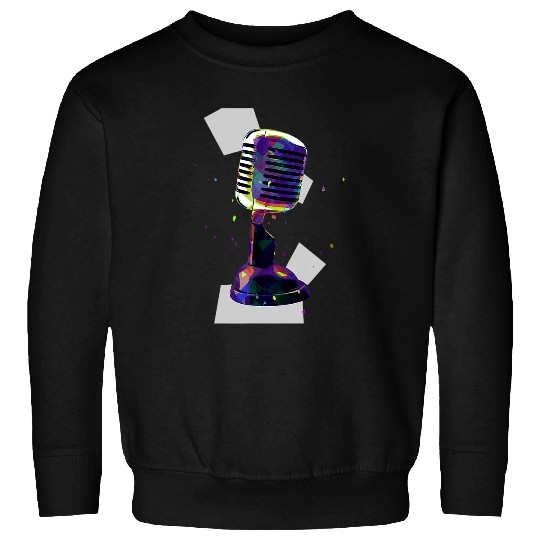 Bold and Colorful Pop Art vintages Microphone Sweatshirts