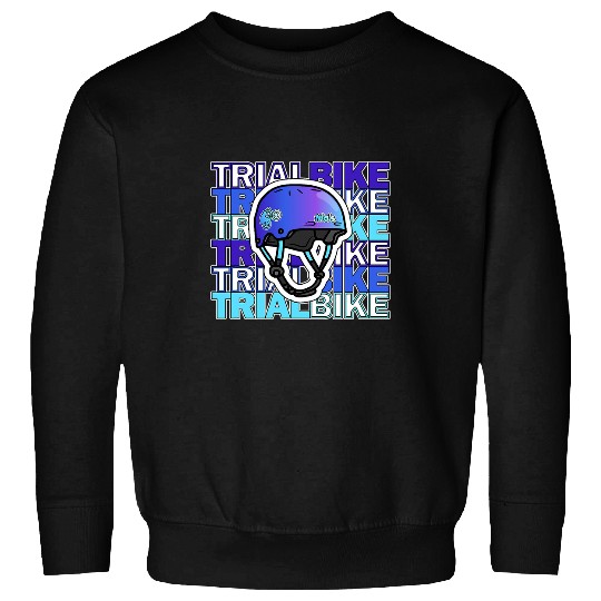 blue TRIALBIKE design with cycling trials sport helmet Sweatshirts