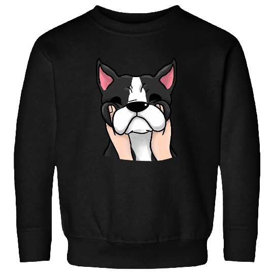 chubby cheeks boston terrier dog Sweatshirts