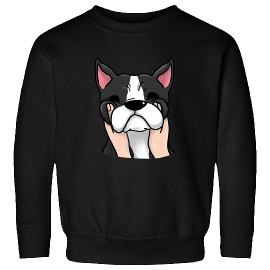 chubby cheeks boston terrier dog Sweatshirts