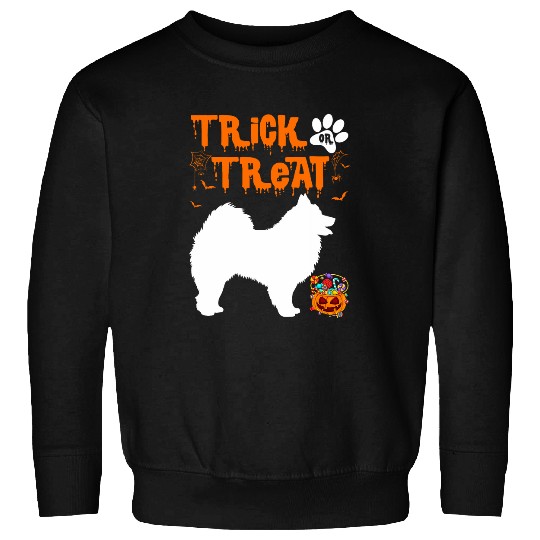 Cute American Eskimo Trick Or Treat Halloween Dog Lover Sweatshirts
