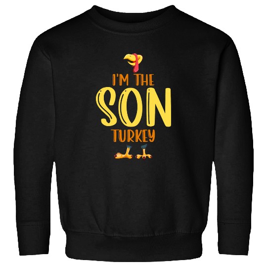 Lacrosse Gift Im the Son Turkey Thanksgiving Matching Family Pajamas Sweatshirts
