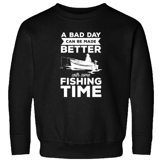 Fishing Mens A Bad Day Funny Fishy Fishing For A Bass Fisherman Fisher Sweatshirts