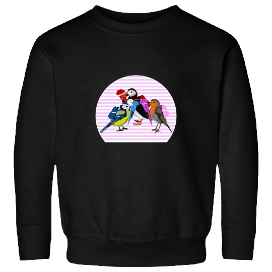 Robin Puffin Bird First Day at School Animal Biologist Sweatshirts