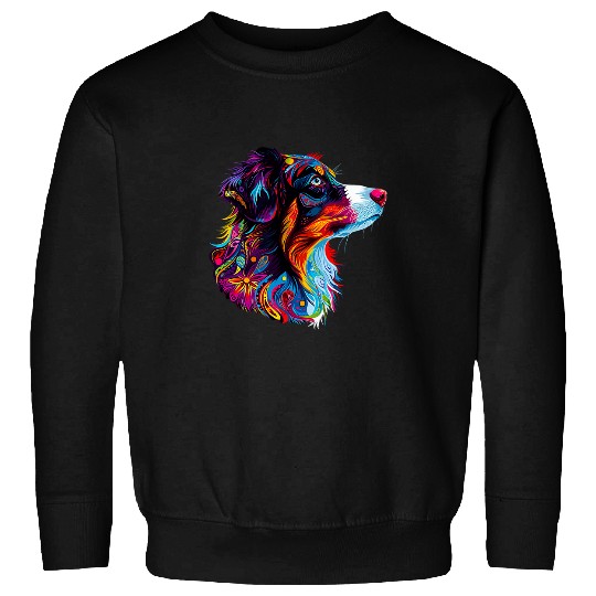 Colorful Bohemian Border Collie Sweatshirts