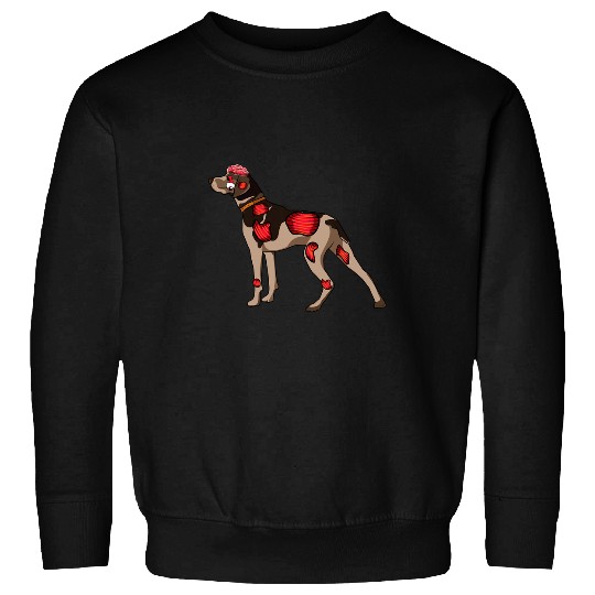 Cute German Shorthaired Pointer Dog Zombie Halloween Costume Sweatshirts