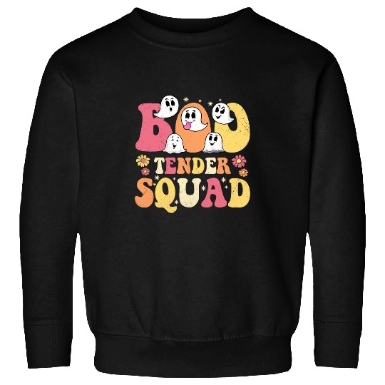 Bootender Squad Groovy Halloween Bartender Funny Sweatshirts