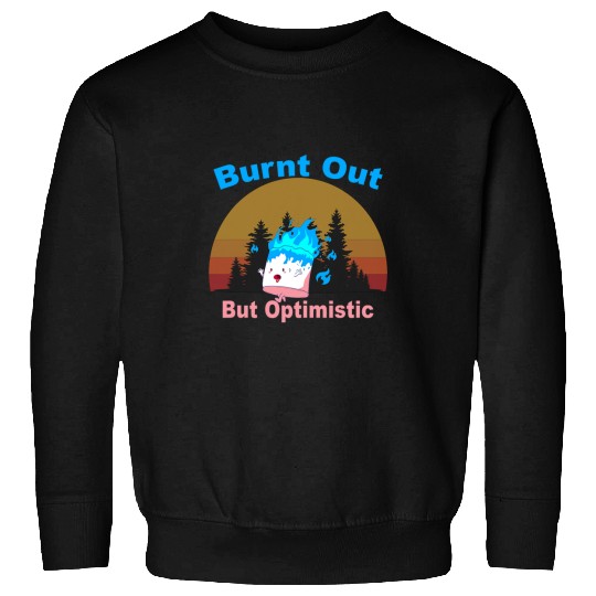 Burnt Out But Optimistic Cute Marshmallow For Camping Kids Sweatshirts