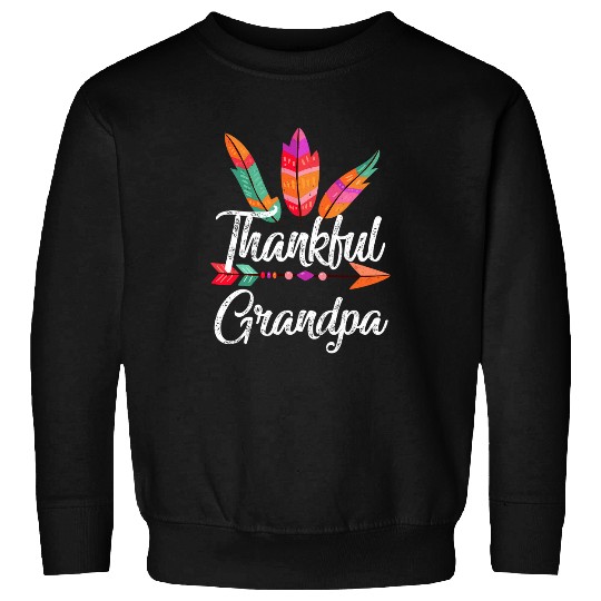 Mens Thankful Grandpa Turkey Day Fall Autumn Thanksgiving Sweatshirts