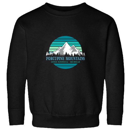 Retro Porcupine Mountains Upper Peninsula Michigan Outdoor Sweatshirts