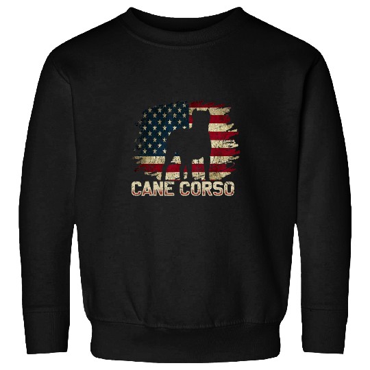 Cane Corso Lover Italian Dog Pet Cane Corso USA Flag 25 Sweatshirts