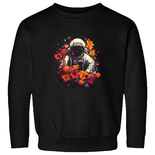 astronaut in flowers cottagecore style for astronauts 4 Sweatshirts